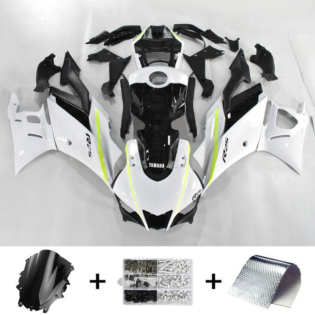 Amotopart Yamaha 2019-2021 YZF R3/YZF R25 White Black Fearing Kit