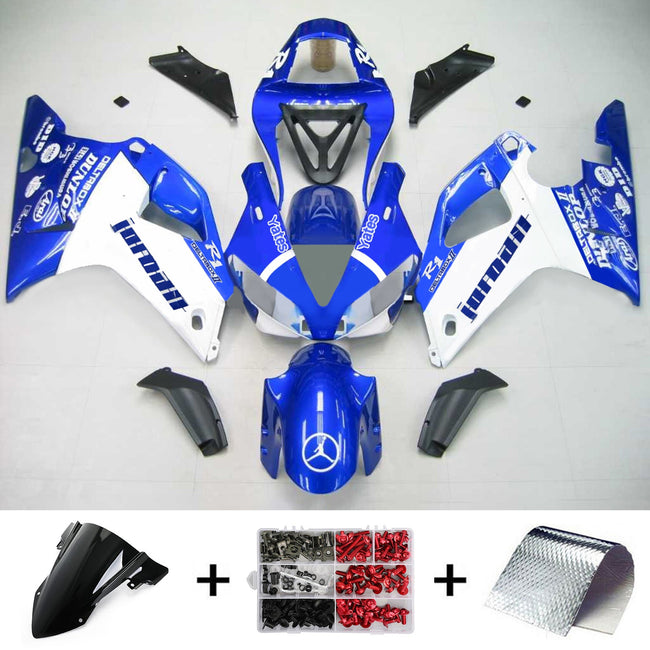 Amotopart 2000-2001 Yamaha YZF 1000 R1 Blue & White Fairing Kit