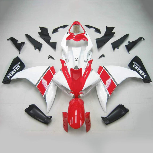 Amotopart Yamaha 2012-2014 YZF 1000 R1 White Red Fearing Kit