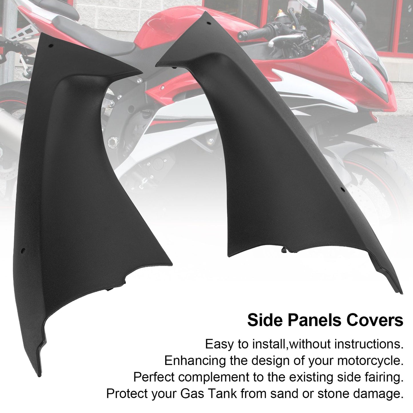 Gasentankseitenabdeckung Panel Trimmverkleidung für Yamaha YZF YZFR6 R6 2008-2014