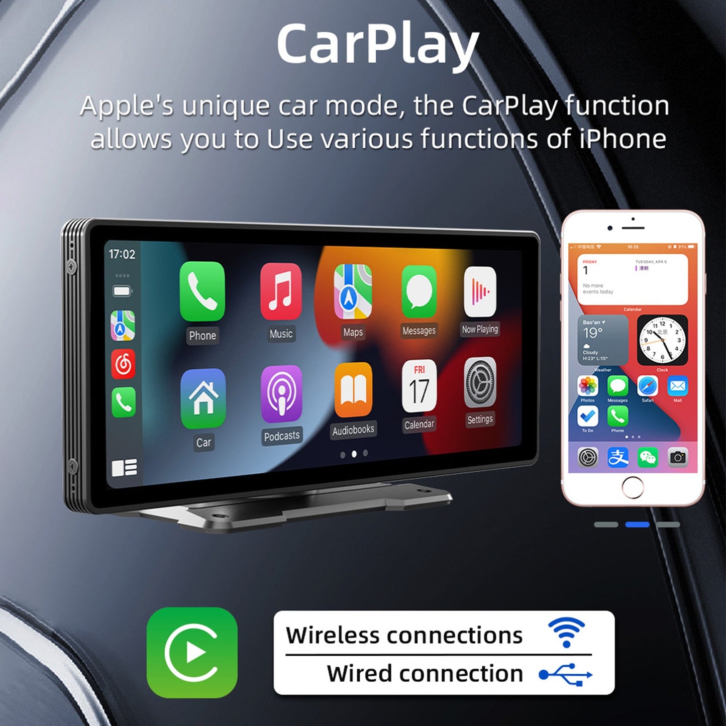 10,26 Zoll kabelloser Carplay-Bluetooth-Stereo-Radio FM-Auto-MP5-Player + 4 LED-Kamera