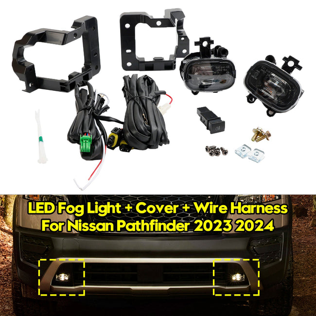 Nissan Pathfinder 2023 2024 Paar Frontstoßstangen-LED-Nebelscheinwerfer-Kit mit DOT SAE