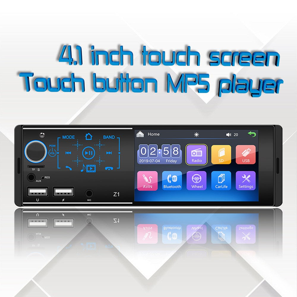 Single Din Touchscreen Radio Bluetooth Autoradio 4 Zoll UKW + RÜCKFahrkamera