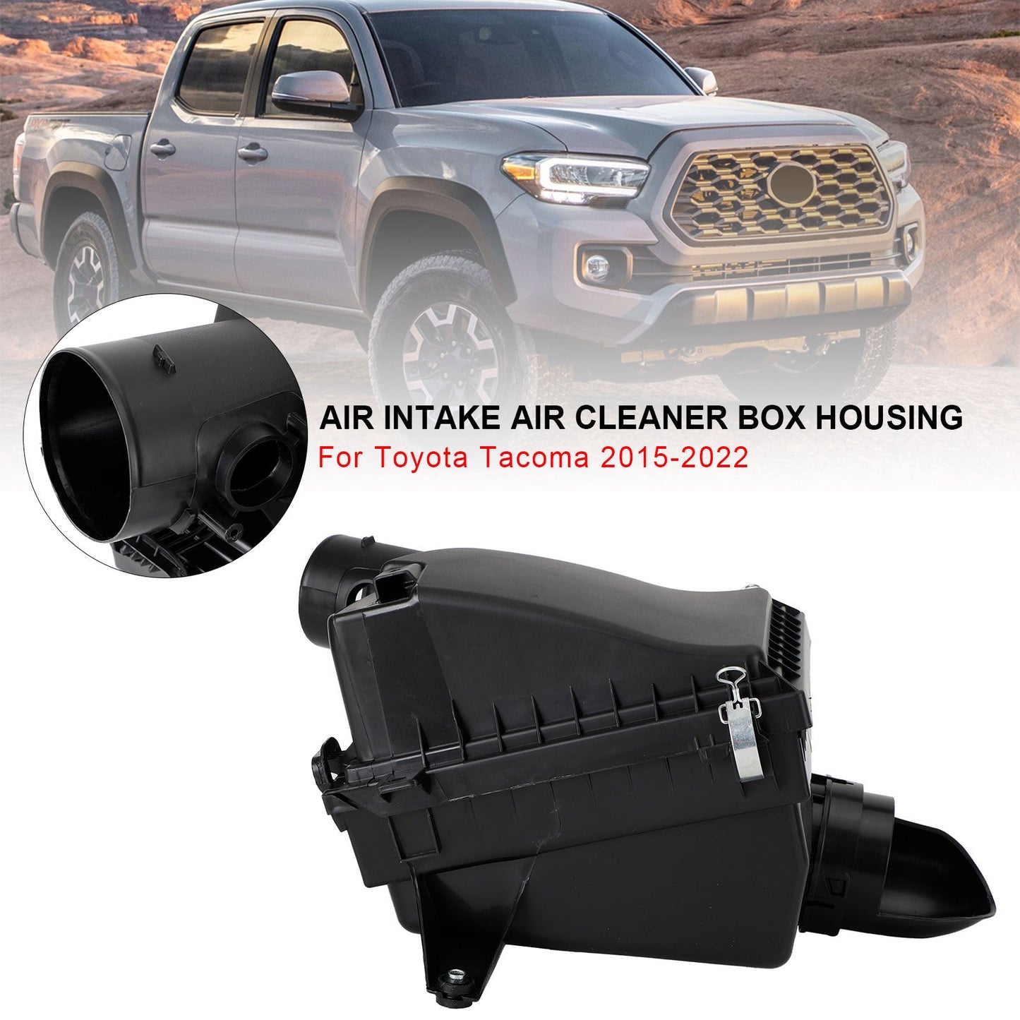 Boîte de filtre à air pour boîtier d'admission d'air Toyota Tacoma 2015-2022 17700-0P230 Noir