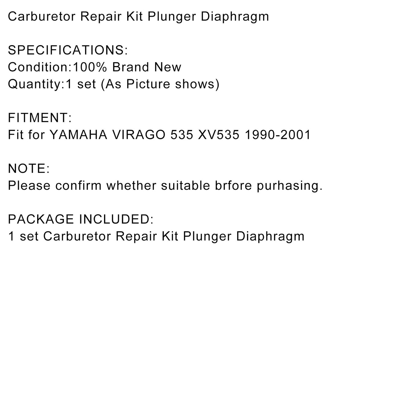 2X Vergaser Reparatur Satz für Yamaha VIRAGO 535 XV535 1990-2001