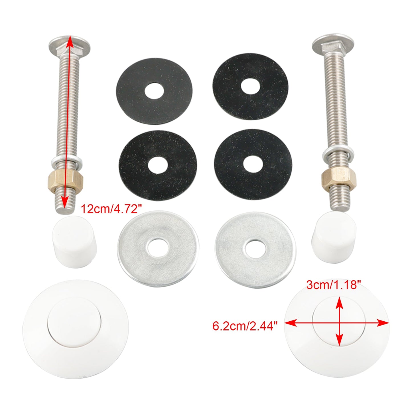 Wei?es Sprungbrett-Montageset 67-209-909-SS 5-1/2" Bolzen, 1-1/4&amp;2" vorne/w