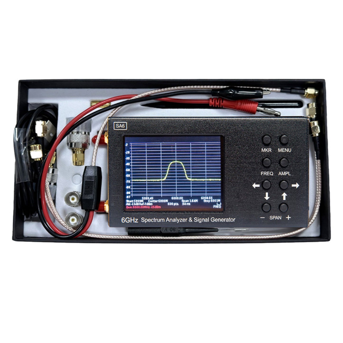 SA6 6GHz Handheld tragbarer 3,2" Spektrumanalysator Signalgenerator 35-6200MHz