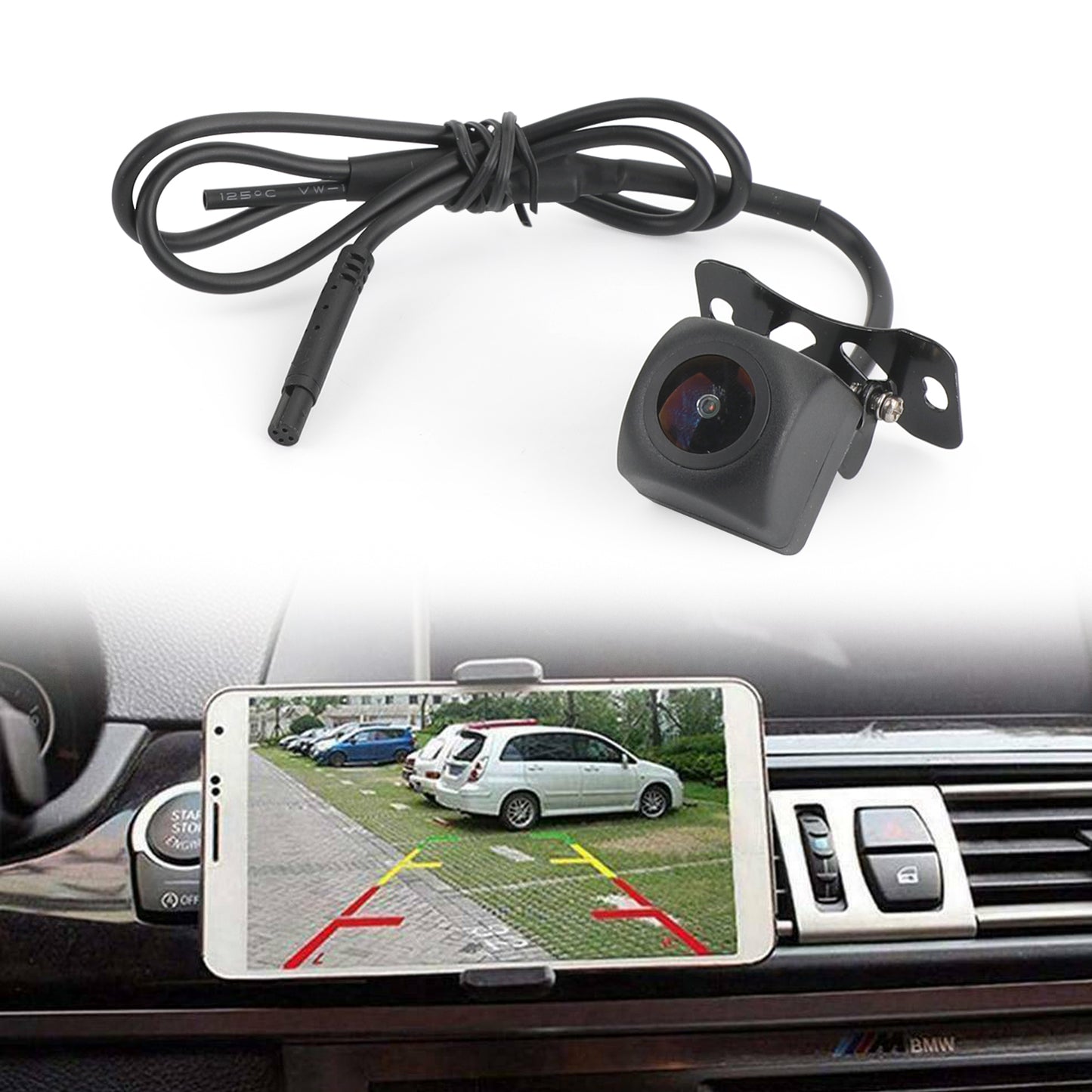 175 ° WiFi vue arrière de voiture caméra de recul caméra sans fil de sauvegarde pour iPhone Android