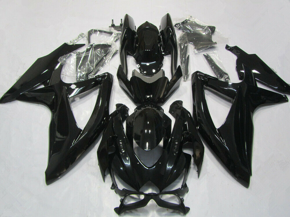 Amotopart Suzuki GSXR600 750 2008-2010 Verkleidung gl?nzender Schwarzverkleidungskit