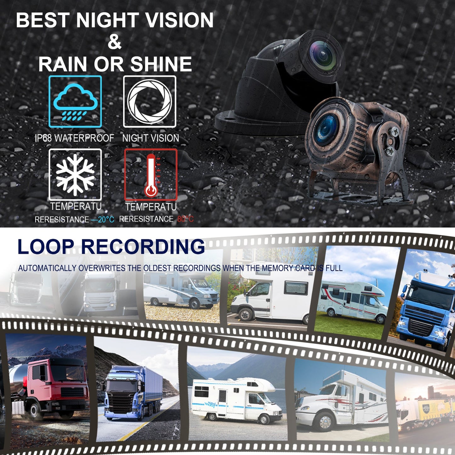 10.36 "moniteur DVR conduite enregistreur vidéo écran tactile pour RV camion Bus + 4 pièces caméra de recul Fedex Express