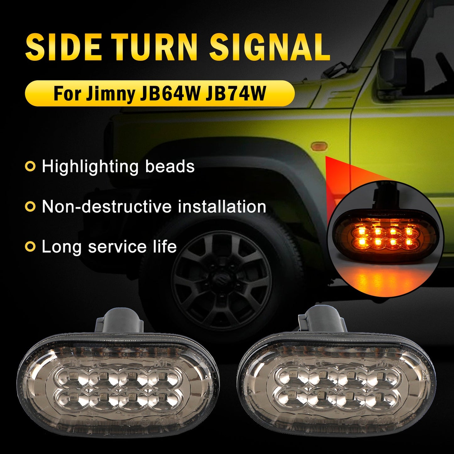 Suzuki Jimny JB64 JB74 Paire de clignotants latéraux fumés