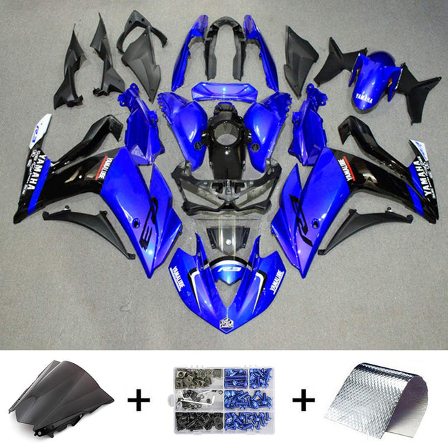 Kit de vente Amotopart Yamaha 2014-2018 YZF R3 &amp; 2015-2017 YZF R25 Kit carénage bleu noir