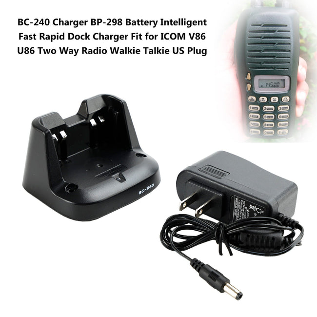 BC-240 Ladeger?t BP-298 Batterie Rapid Dock für ICOM V86 U86 Zweiwegradio US-Stecker