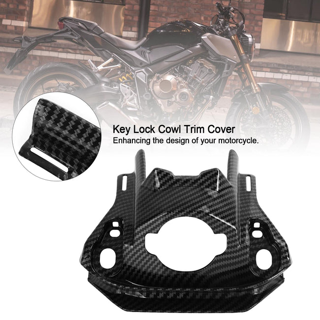 Carbon Front Key Lock Cowl-Trimmabdeckung für Honda CB650R CBR650R 2019-2021
