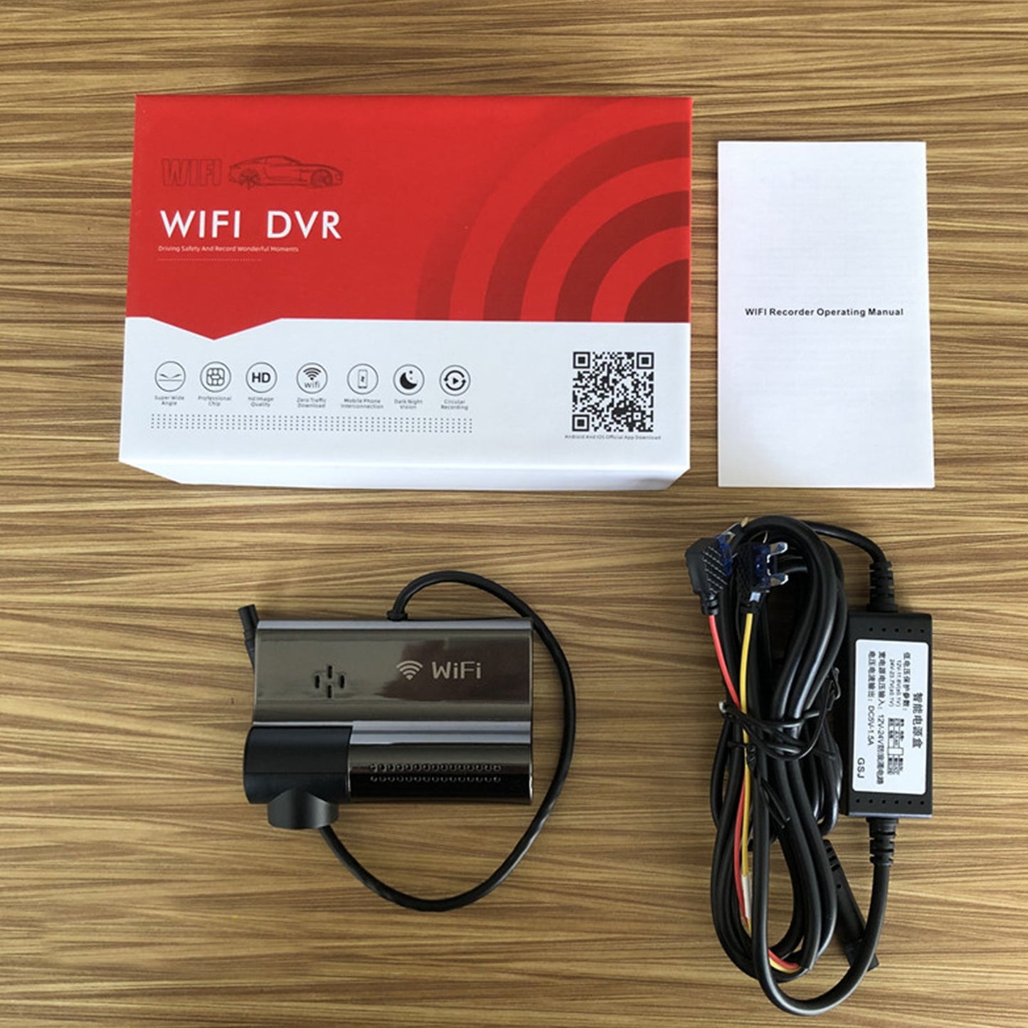 1080P Dash Cam Wifi App Enregistreur vidéo DVR conduisant avec la vision nocturne de la caméra cachée