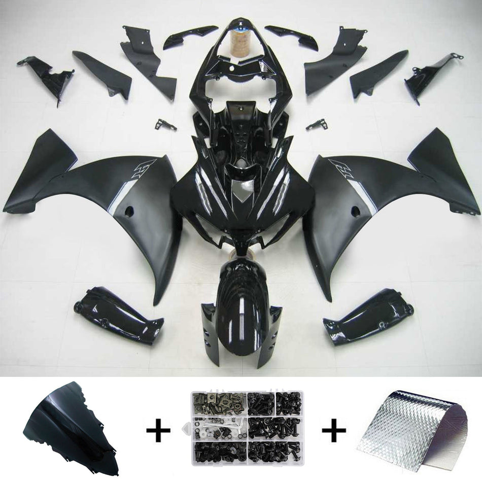 Amotopart Yamaha 2012-2014 YZF 1000 R1 Kit de carénage noir