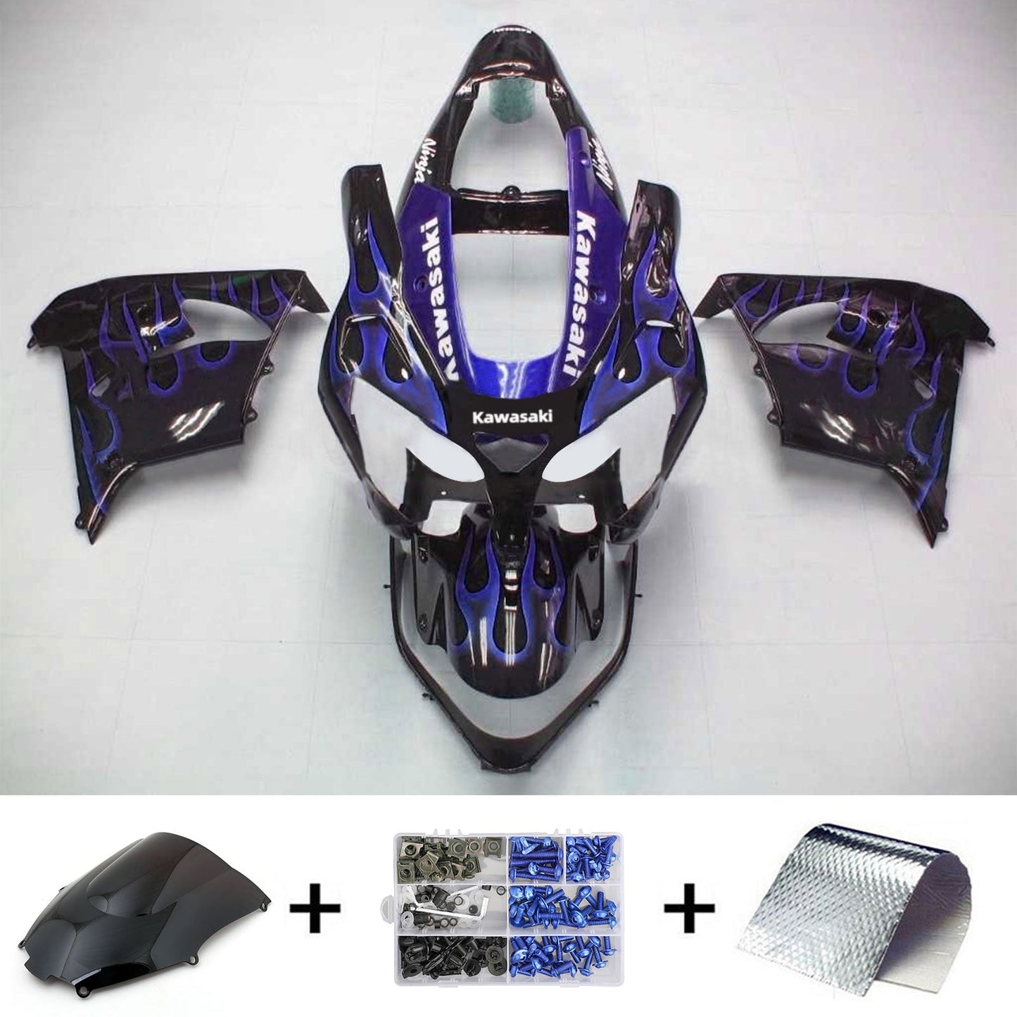 Amotopart Kawasaki 2002-2003 ZX9R Purple Black Mix Abzugskit