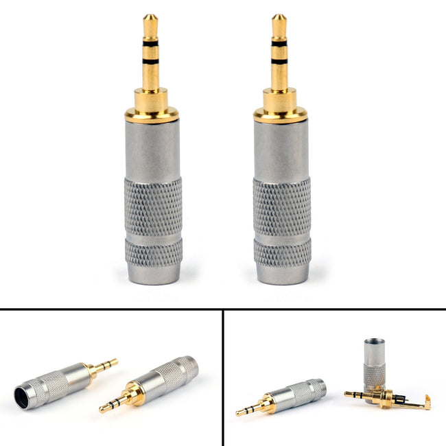 8 Stückke 2,5-mm-Stereo-Stecker, Reparatur, Koopfhörer-Klinkenstecker, Audio-Lötkabel
