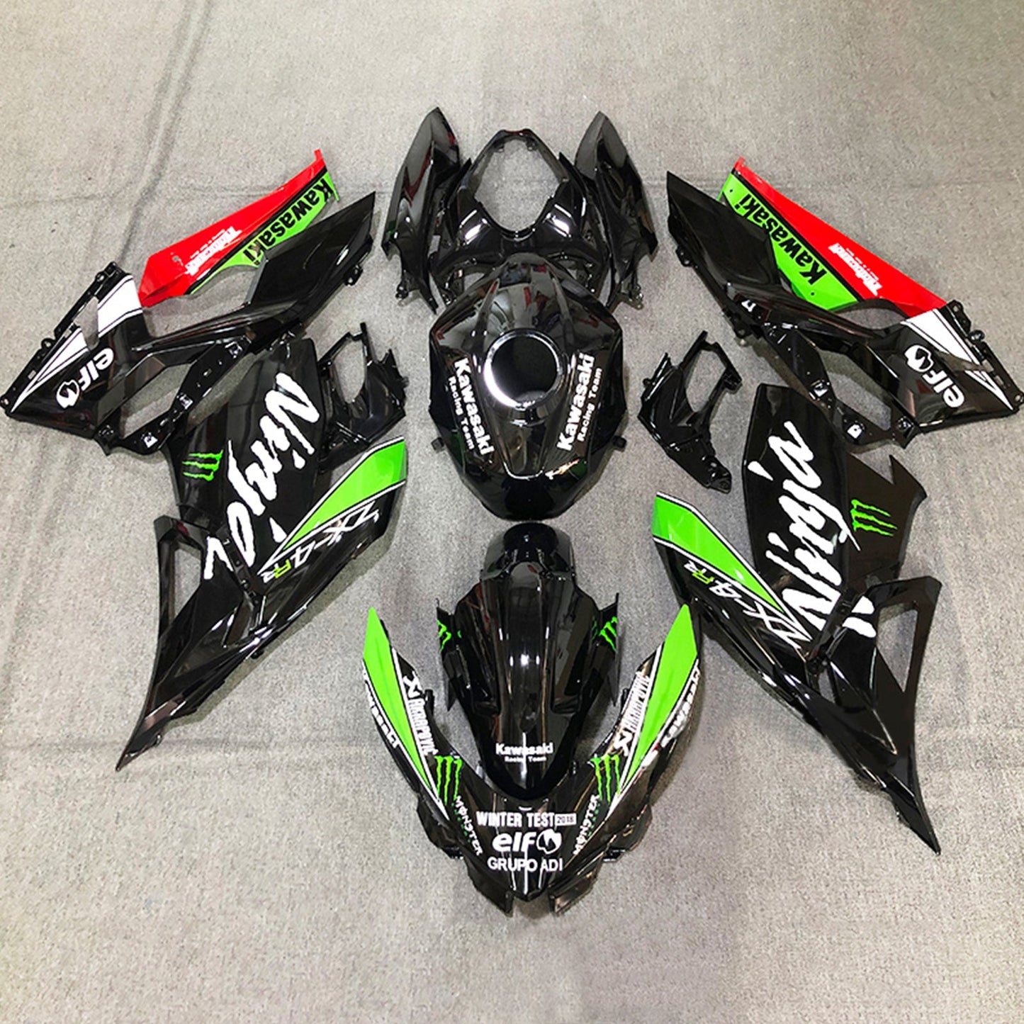 Kit de carénage Amotopart Kawasaki EX400/Ninja400 2018-2022