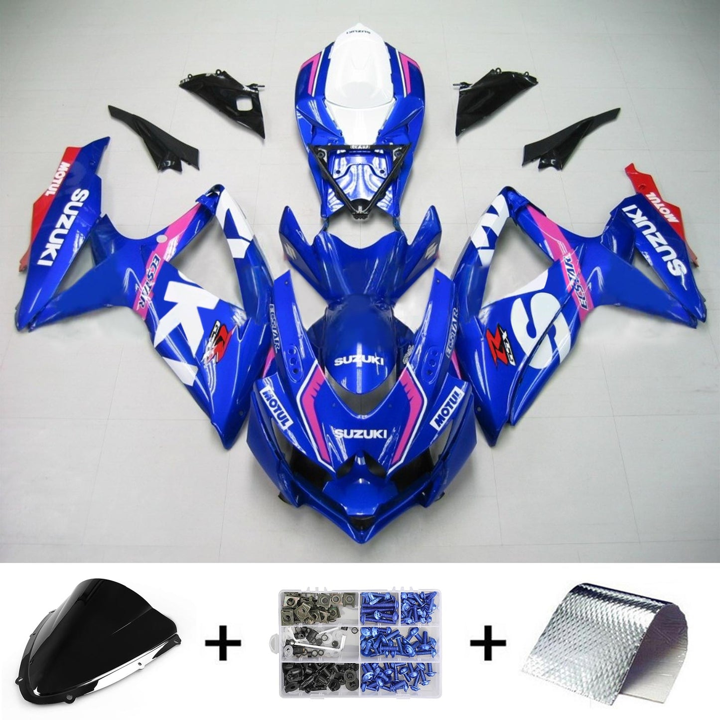 Amotopart Suzuki GSXR 600/750 2008-2010 Kit de carénage Corps Plastique ABS K8