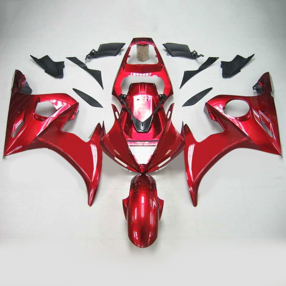 Amotopart Yamaha 2005 YZF 600 R6 Gloss Red Fearing Kit
