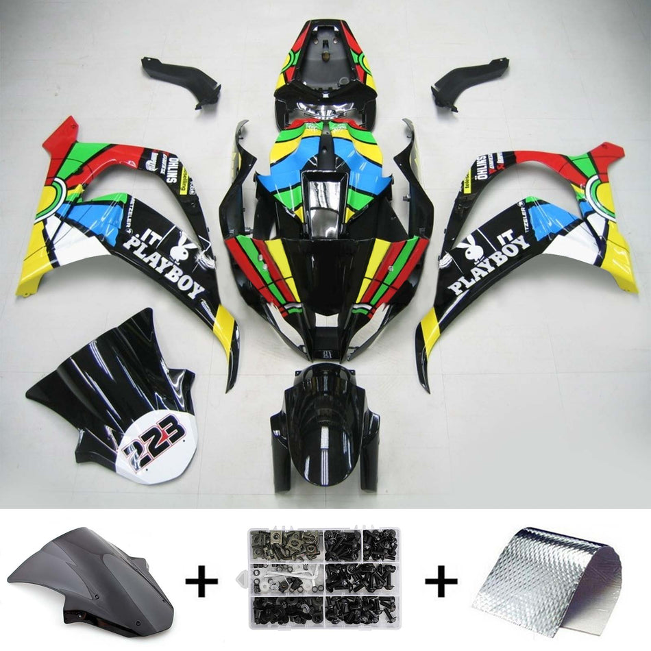 Amotopart Kawasaki ZX10R 2011-2015 Kit de carénage multicolore
