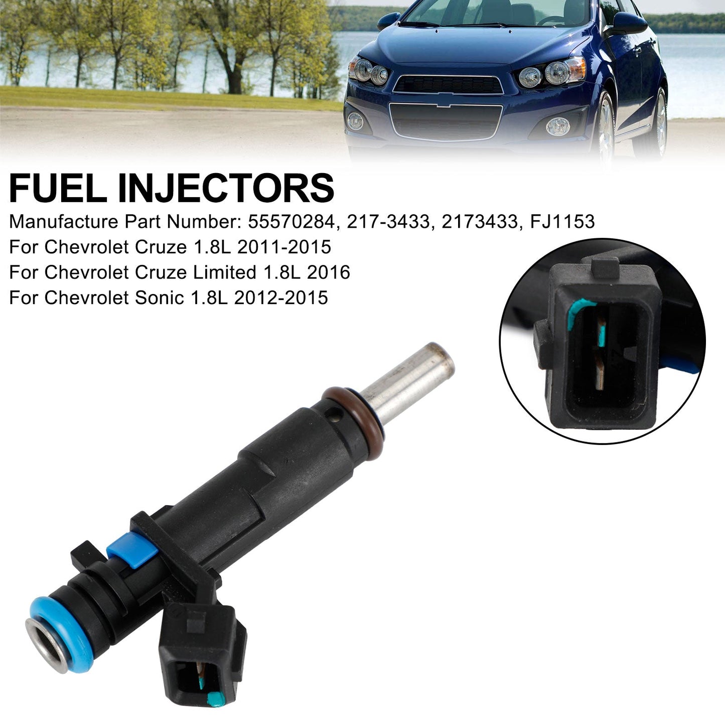 1 PIÈCES 2011-2015 Chevrolet Cruze Sonic 1.8L 217-3433 Injecteurs de Carburant 55570284