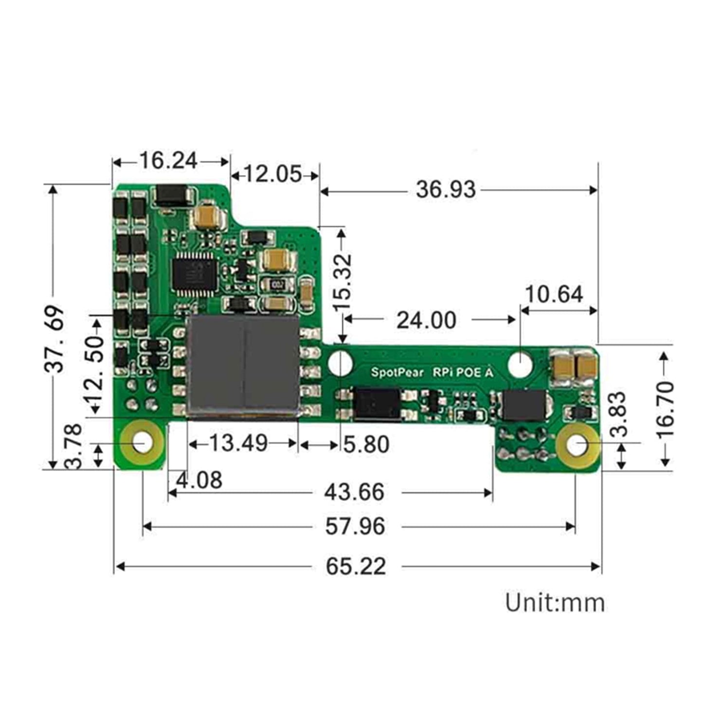 Raspberry Pi Poe Ethernet-Netzteil-Erweiterungsmodul unterstützt 3B+/4B mit Lüfter