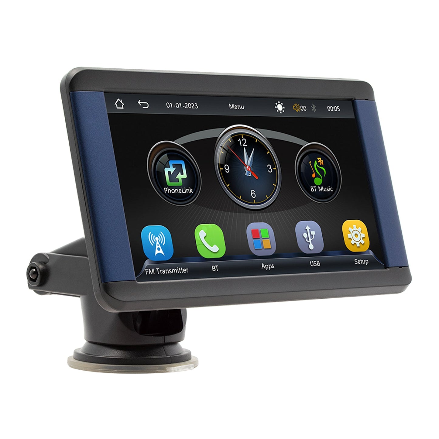 Tragbarer 7-Zoll-Auto-MP5-Player, Bluetooth-Monitor, kabelloses Carplay + 4 LED-Kamera