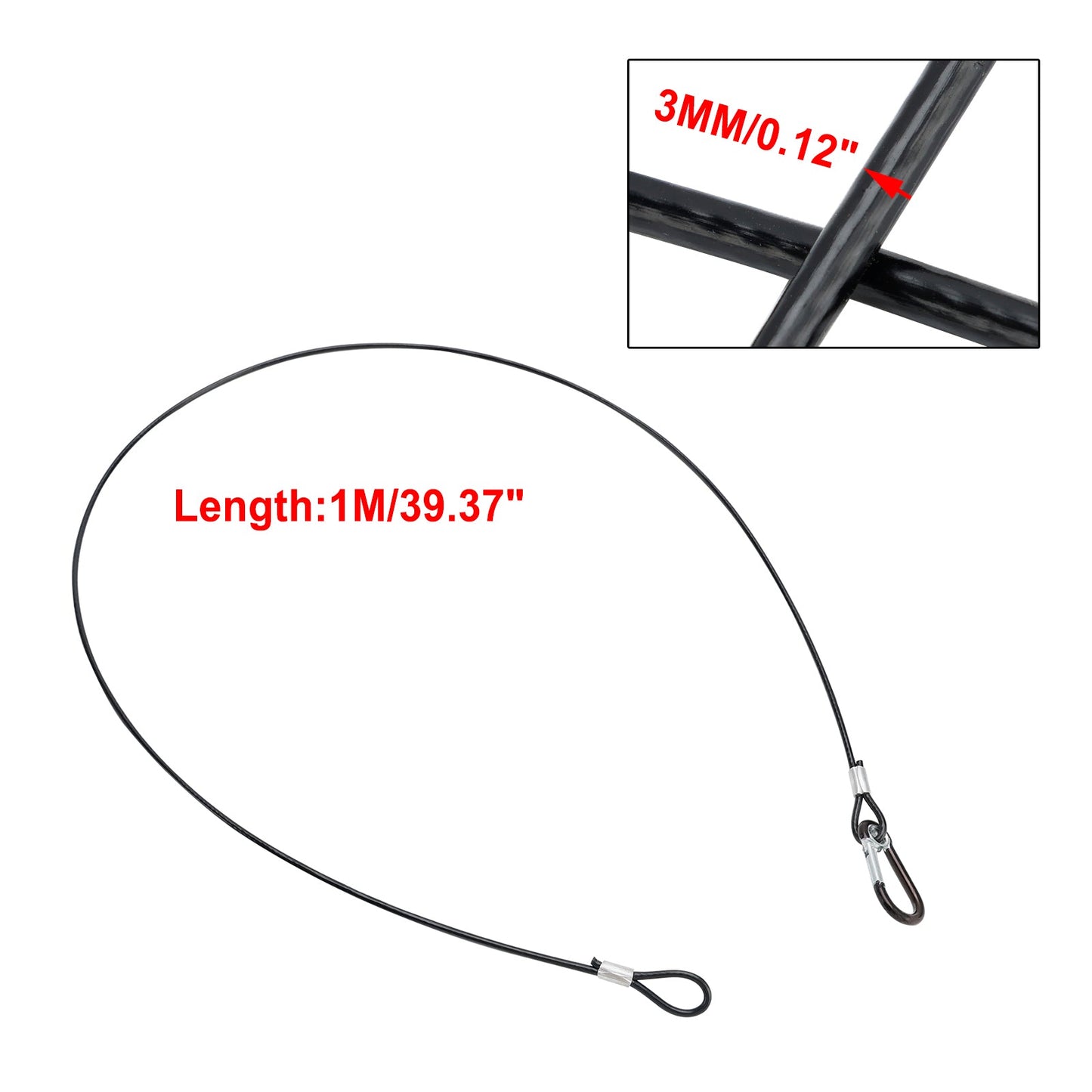 1/5/10 Stück 3 mm dickes Stahldraht-Sicherheitskabel für Bühnenklemme, Par-Licht