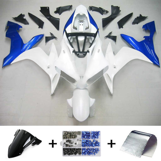 Amotopart Yamaha 2004-2006 YZF 1000 R1 White Blue Fairing Kit