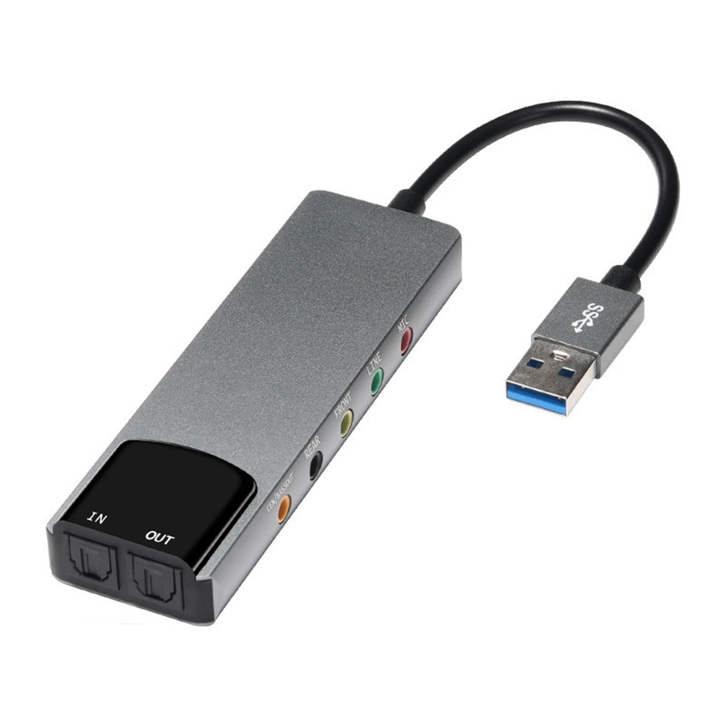 New Aluminum Alloy USB Optical Fiber SPDIF Card Computer External Multi-Function