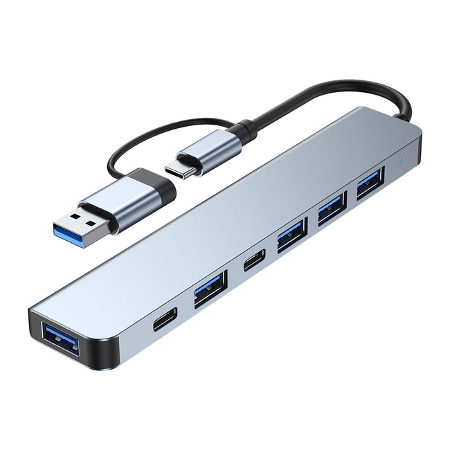 USB + Type C Double Interface 7 en 1 Adaptateur Hub USBC Dock USB3.0 + USB 2.0 * 2 + SD + TF