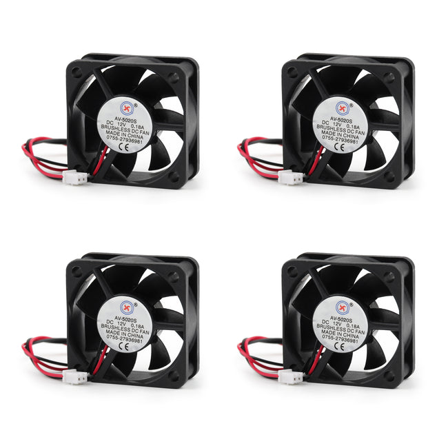 4 pièces dc brushless refroidissement pc ordinateur ventilateur 12V 0.18A 5020S 50x50x20mm 2 broches ventilateur