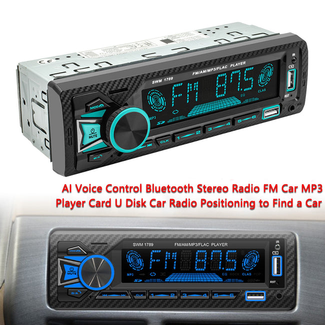 AI Voice Control Bluetooth Stereo Radio FM Car MP3 Player Card U Disk Autoradio
