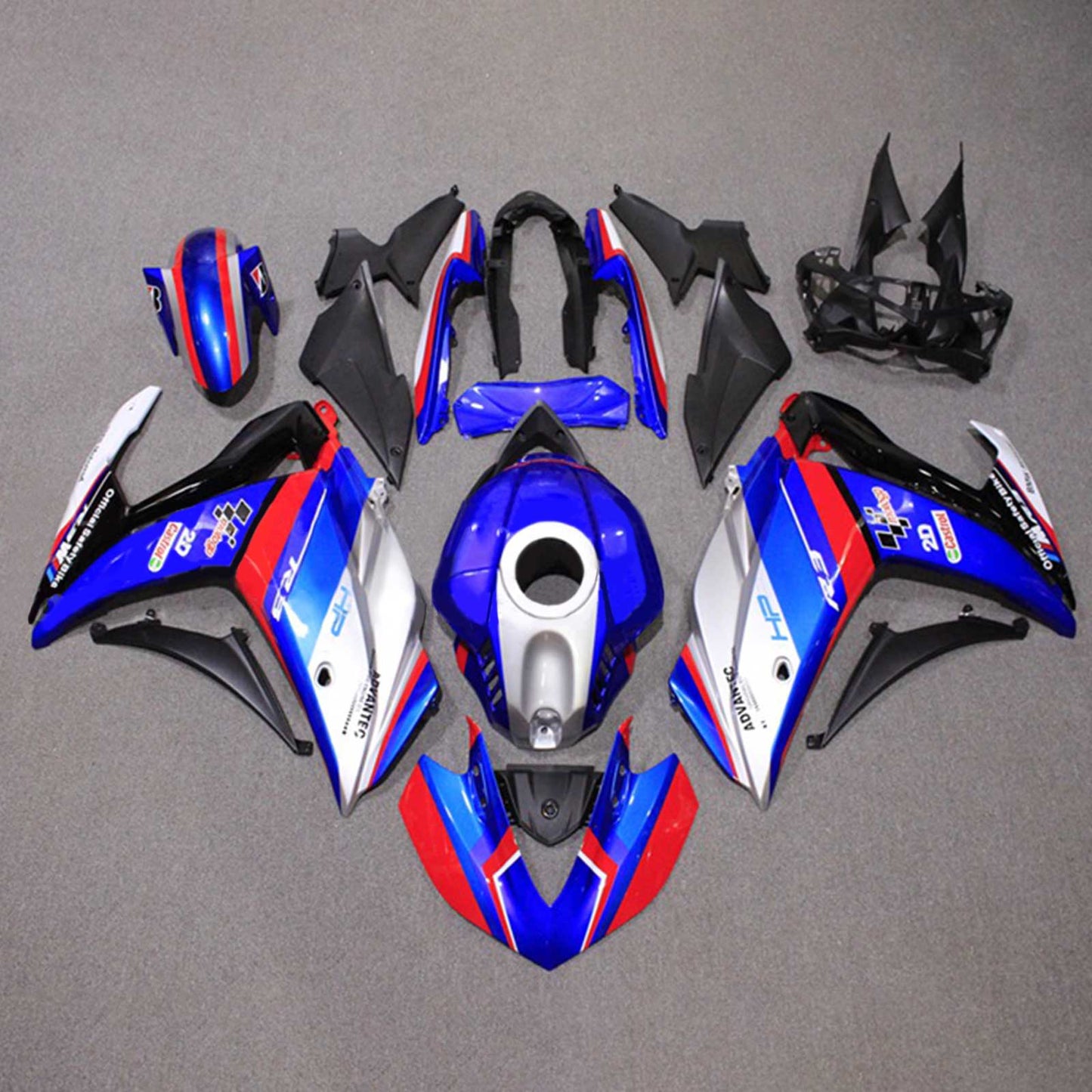 AMOTOPART-Verahmungskit Yamaha 2014-2018 YZF R3 & 2015-2017 YZF R25 Blue Red White Abzugskit