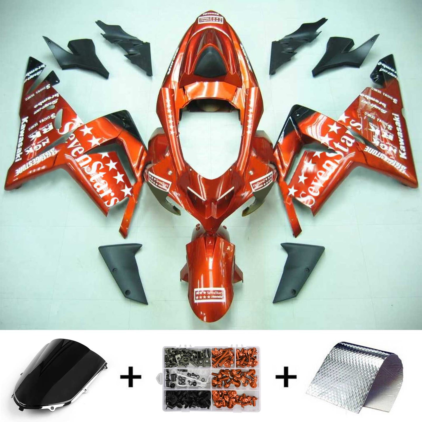 Amotopart Kawasaki 2004-2005 ZX10R Orange Star Abzugskit