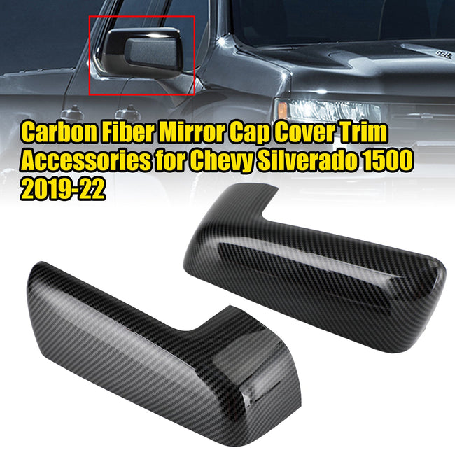 Chevrolet Silverado 1500 2019-22 Zubehör für Spiegelkappen-Abdeckung aus Kohlefaser
