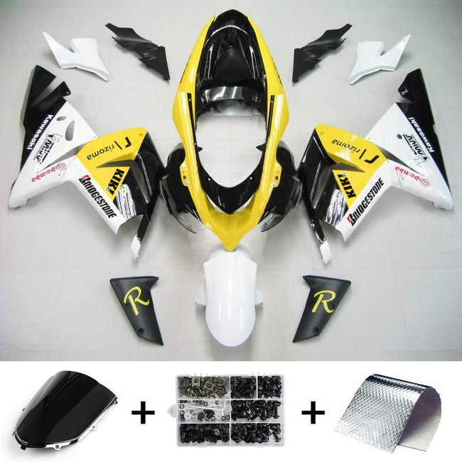 Amotopart Kawasaki 2004-2005 ZX10R Schwarz wei? gelber Verkeller Kit