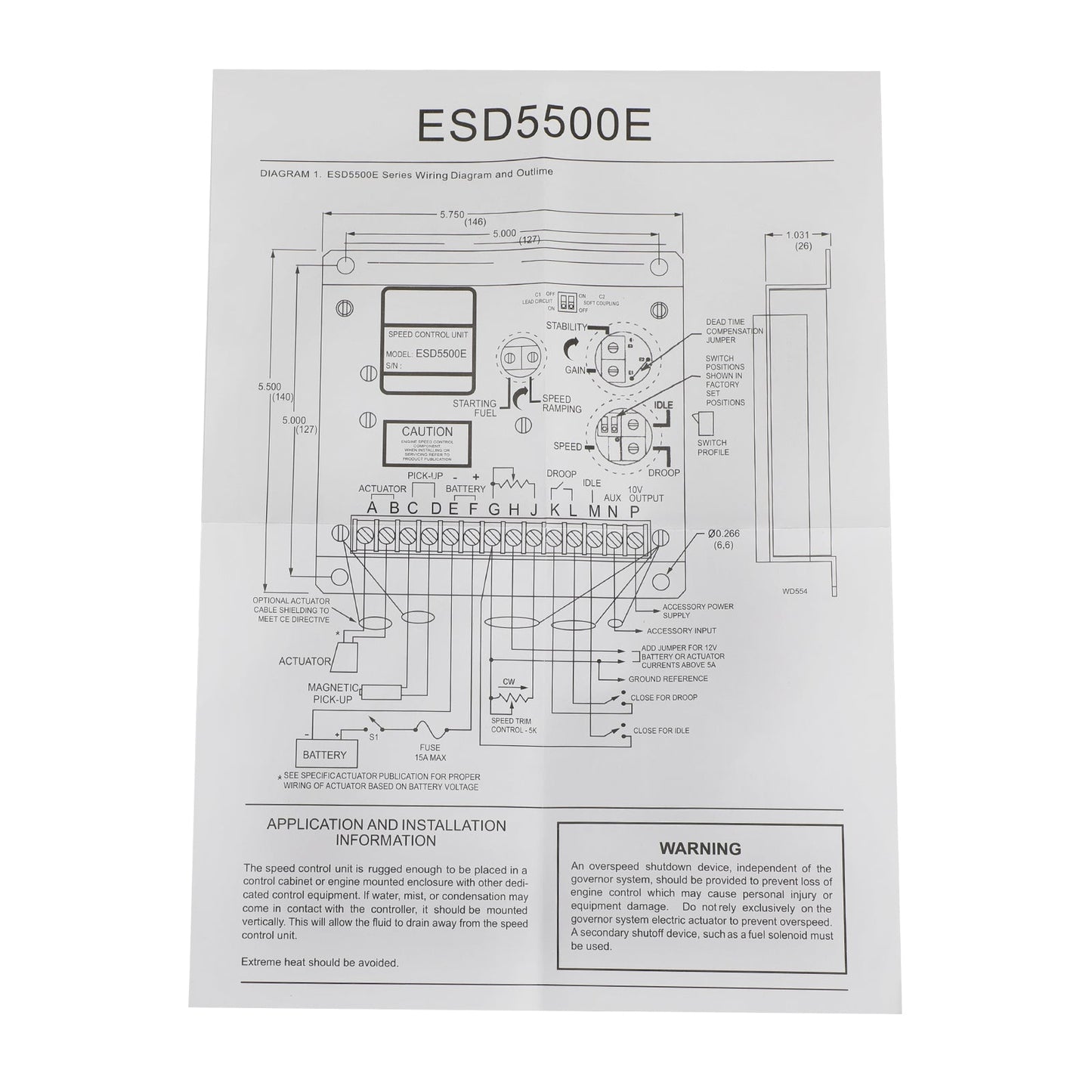 ESD5500E Elektronischer Motordrehzahlregler für Generator-Generator-Teile