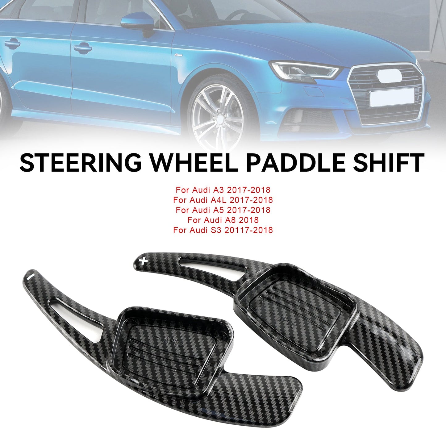 Steering Wheel Shift Paddle Blade Shifter Extension Fit Audi A3 A5 A8 S3 S5