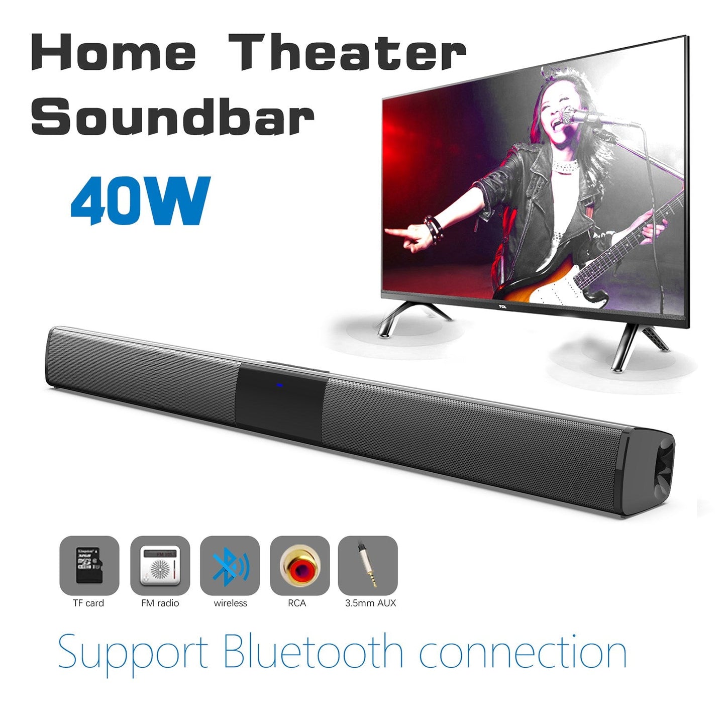 BT Surround Sound Bar Wireless Subwoofer TV Heimkino &amp; Remote-Lautsprechersystem