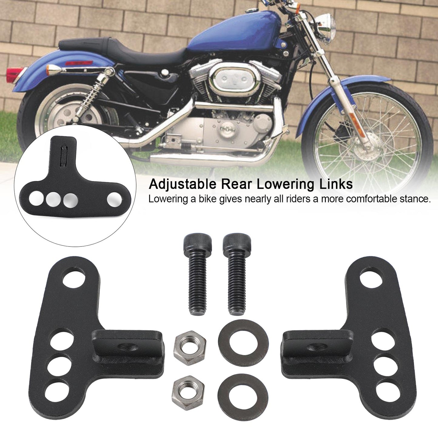 1-3 "Einstellbare hintere Absenkung Links Drop-Kit für Sportster XL883 1200 1988-1999