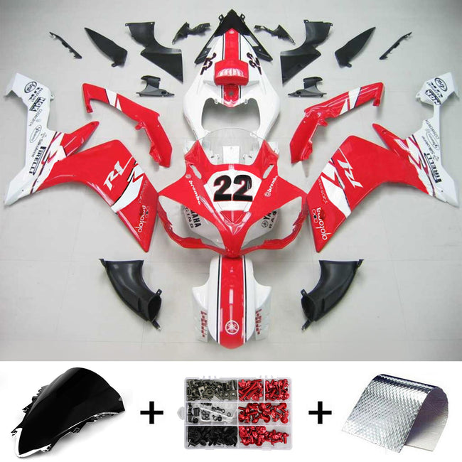 Amotopart Yamaha 2007-2008 YZF 1000 R1 Red White Abzugskit