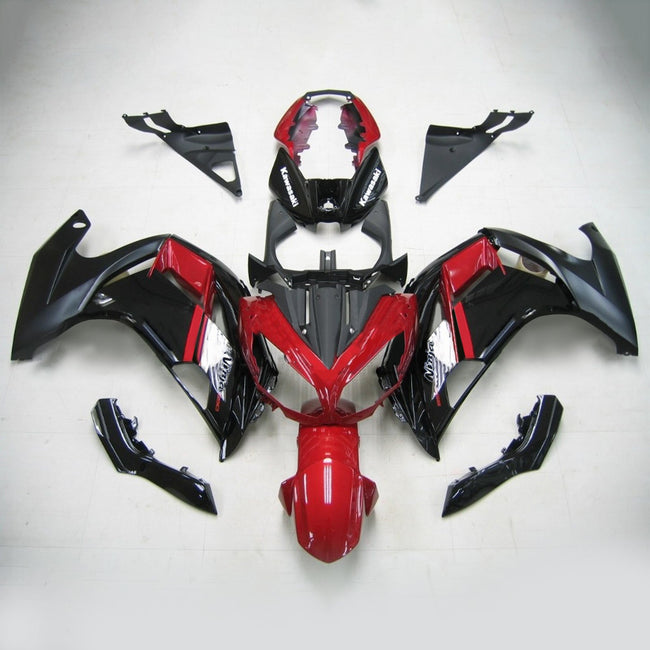 Amotopart 2012-2016 Kawasaki Ninja 650 Schwarzes Rotverkleidungskit