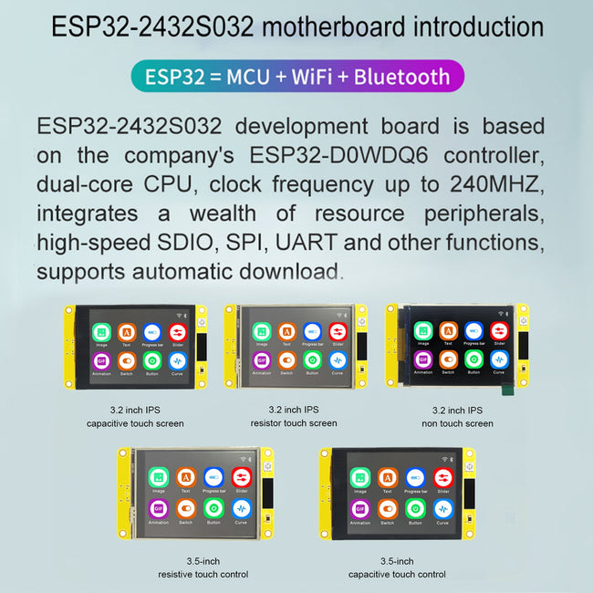 ESP32 3,2-Zoll-Touchscreen-Entwicklungsplatine WIFI Bluetooth IoT MCU LCD-Display