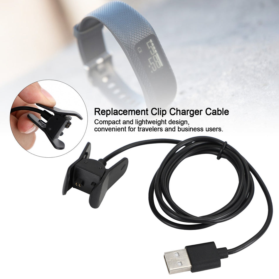 Câble de clip de charge de remplacement de chargeur de données USB 1M pour montre intelligente vivosmart 3