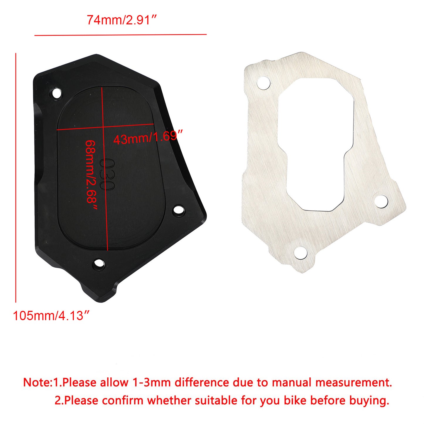 CNC-Seitenständerverlängerung Ständervergrößerungsplatte für BMW R1200GS ADV LC 14-16