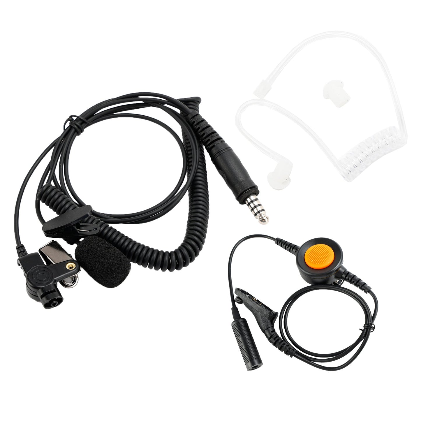 Für DP3400 DP3600 APX4000 6-Pin U94 PTT 7.1-A3 Transparentes R?hren-Headset mit Mikrofon