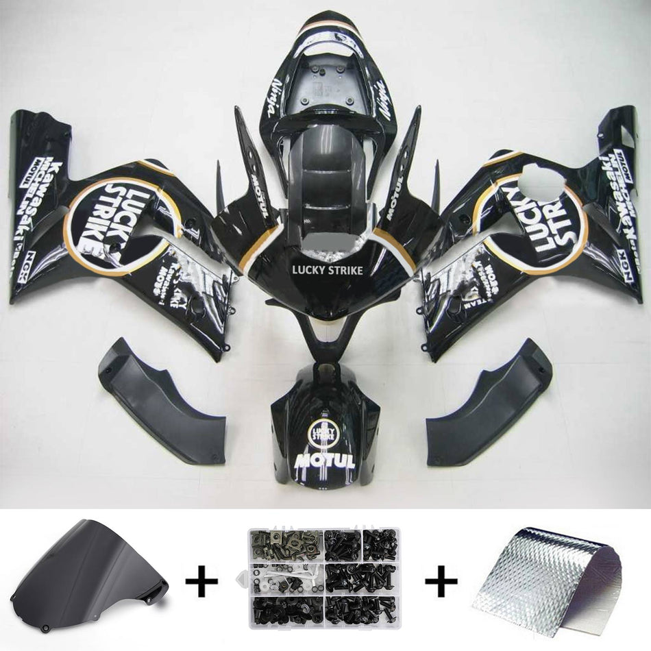 Amotopart 2003-2004 Kawasaki ZX6R 636 Schwarzwei?es Verkleidungskit